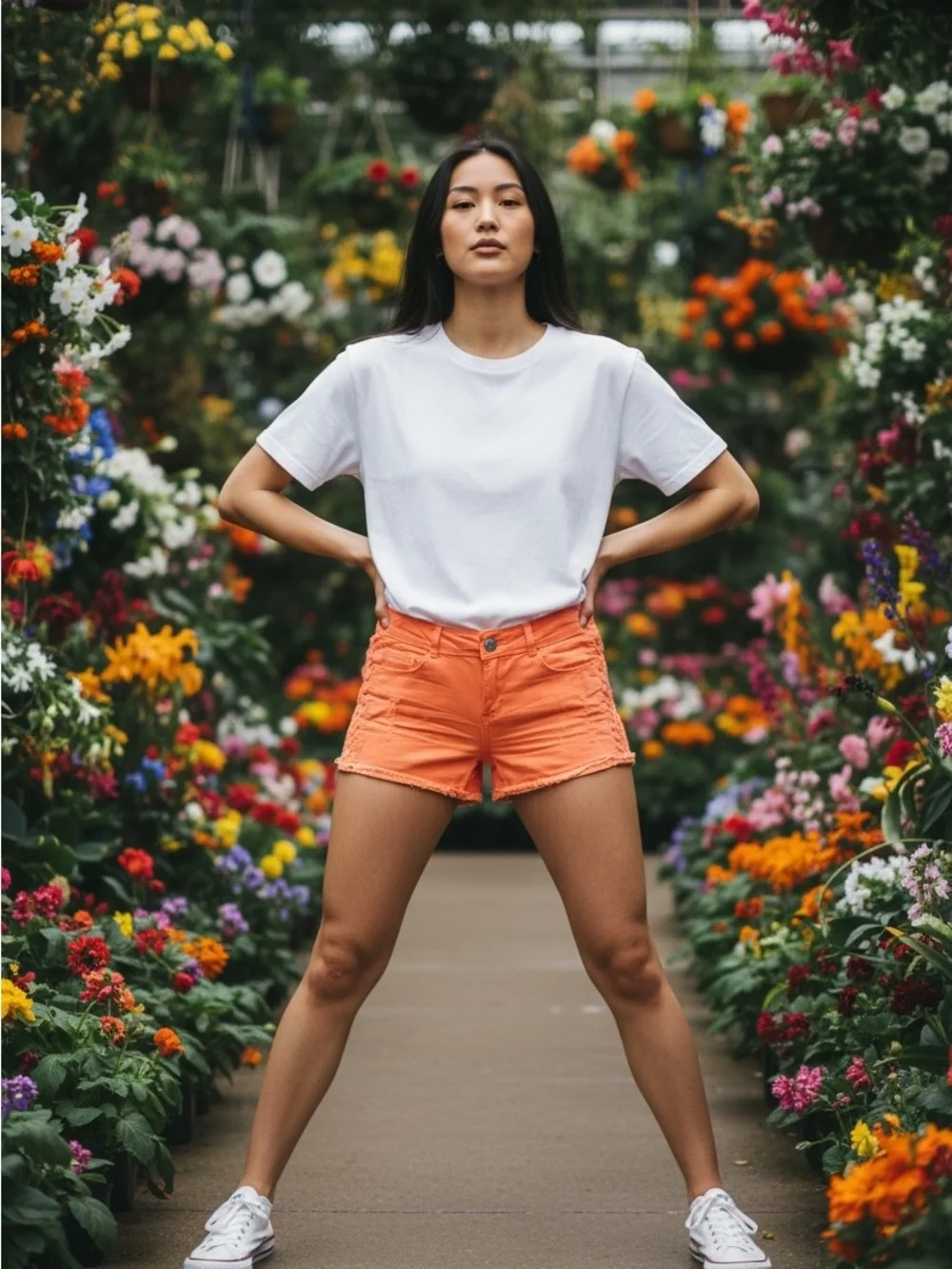 Amisu Orange Denim Jean Shorts - Picture 2 of 6